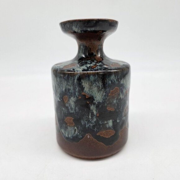Vintage Pottery Craft USA Stoneware Small Vase With Unique Drip Glaze Finish - Picture 1 of 11